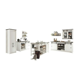 Küche mit Kochinsel Set 7-teilig Soft Close  Sherwood ¦ weiß ¦ Maße (cm): B: 133 H: 93