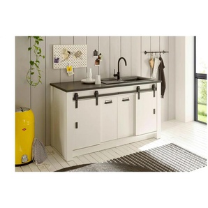 Kombi 1YYAK2 - weiß - Materialmix - 161 cm - 93 cm | Möbel Kraft