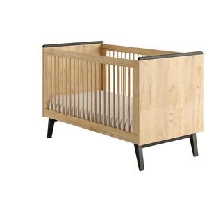 Kombi-Kinderbett  Retro ¦ holzfarben ¦ Maße (cm): B: 75,2 H: 91,6