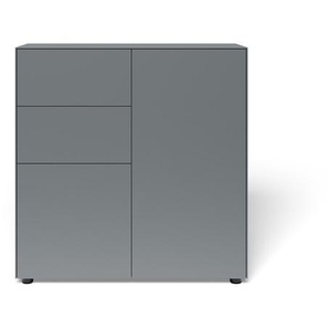 Kombikommode F40 MDF graphit matt lackiert grau, Designer form1, 98x96x48 cm