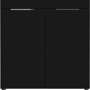 Kombikommode GERMANIA Oakland Sideboards Gr. B/H/T: 83 cm x 102 cm x 42 cm, schwarz Kombikommoden Breite 83 cm, Fronten und Oberboden mit Glasauflage