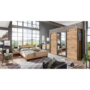 Kombikommode 130cm Braun/Grau/Edeltanne Dekor/Graphit