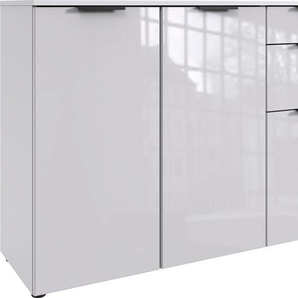 Kombikommode WIMEX Level36 black C by fresh to go Sideboards Gr. B/H/T: 122 cm x 84 cm x 41 cm, 2, weiß (weiß, glas weiß) Kombikommoden mit Glaselementen auf der Front, soft-close Funktion, 122cm breit