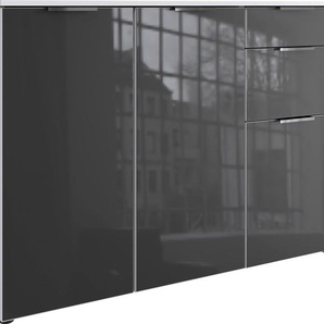 Kombikommode WIMEX Level36 C by fresh to go Sideboards Gr. B/H/T: 122 cm x 84 cm x 41 cm, 2, weiß (weiß, glas grey) Kombikommoden mit Glaselementen auf der Front, soft-close Funktion, 122cm breit