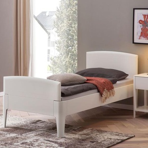 Komfort-Einzelbett Karol, Buche weiß, 90x200 cm
