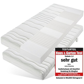 Komfortschaummatratze Active Greenfirst, Beco, 18 cm hoch, (Set, 2-tlg), Matratze in 90x200 cm und weiteren Größen erhältlich, Wendematratze