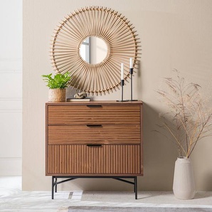Kommode 3 Schubladen 80 x 80 x 40cm Braun/Walnuss