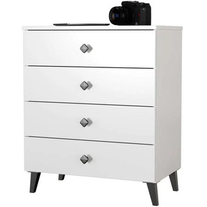 Kommode 60 cm breit - weiß - Materialmix - 60 cm - 73 cm | Möbel Kraft