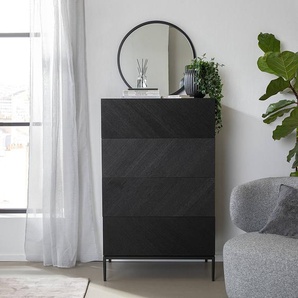 Kommode 80 x 131 x 45cm Schwarz