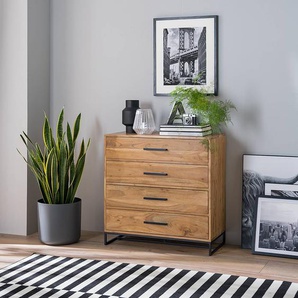 Kommode 85 x 85 x 40cm Braun/Akazie Hellbraun