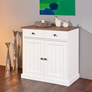 Kommode 90 x 86 x 45cm Weiß/Weiß