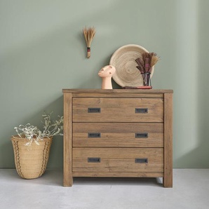Kommode aus massivem, recyceltem Teakholz 90 cm