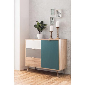 Kommode II 103 x 87 x 40cm Braun/Multicolor