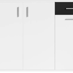 Kommode BYLIVING Jakob Sideboards Gr. B/H/T: 110 cm x 83,5 cm x 35,5 cm, schwarz-weiß (weiß, schwarz) Kommode