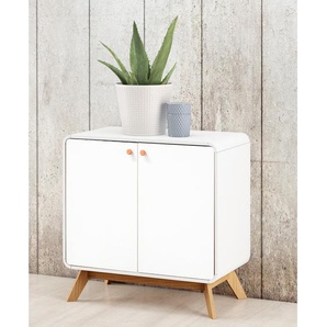 Kommode 75 x 75 x 39cm Weiß/Weiß