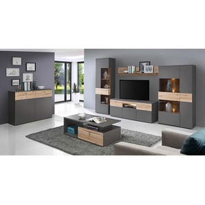 Kommode 120 x 95 x 41cm Grau/Beige