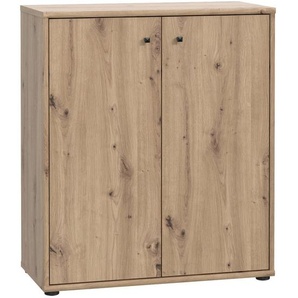 Kommode, Eiche Artisan, Holzwerkstoff, 2 Fächer, 73.7x85.5x34.8 cm, Typenauswahl, Beimöbel erhältlich, stehend, Wohnzimmer, Kommoden & Sideboards, Kommoden