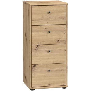 Kommode, Eiche Artisan, Holzwerkstoff, 4 Schubladen, 38.6x85.5x34.8 cm, Typenauswahl, Beimöbel erhältlich, stehend, Garderobe, Garderoben Kommoden