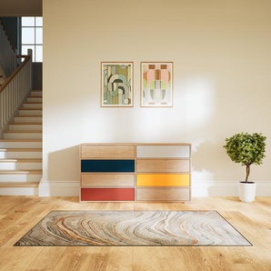 Kommode Eiche - Design-Lowboard: Schubladen in Eiche - Hochwertige Materialien - 151 x 81 x 53 cm, Selbst zusammenstellen
