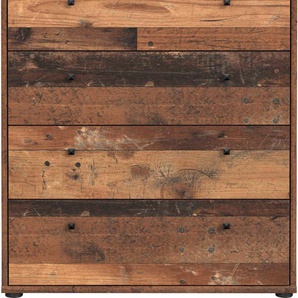 Kommode FORTE Tempra Sideboards Gr. B/H/T: 73,7 cm x 85,5 cm x 34,8 cm, 4, braun (old wood vintage) Kommode