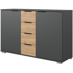Kommode Gibraltar II 130 x 90 x 41cm Braun/Eiche Artisan Dekor/Anthrazit