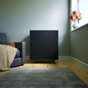 Kommode Graphitgrau - Lowboard: Schubladen in Graphitgrau & Türen in Graphitgrau - Hochwertige Materialien - 77 x 91 x 34 cm, konfigurierbar
