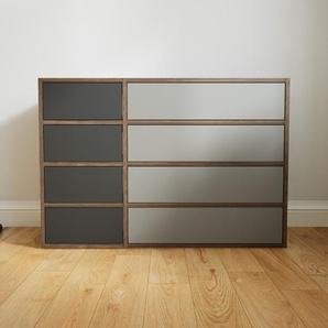 Kommode Grau - Design-Lowboard: Schubladen in Graphitgrau - Hochwertige Materialien - 115 x 79 x 53 cm, Selbst zusammenstellen
