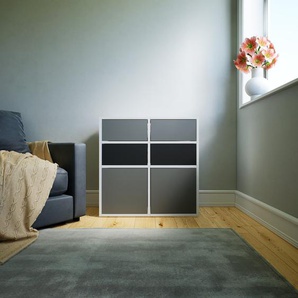 Kommode Grau - Lowboard: Schubladen in Graphitgrau & Türen in Grau - Hochwertige Materialien - 79 x 79 x 34 cm, konfigurierbar