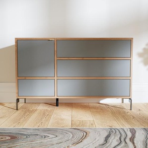 Kommode Grau - Lowboard: Schubladen in Grau & Türen in Grau - Hochwertige Materialien - 115 x 72 x 34 cm, konfigurierbar