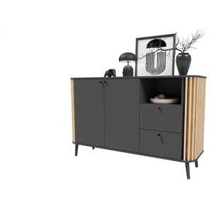 Kommode - grau - Materialmix - 138 cm - 87,5 cm - cm 40,0 | Möbel Kraft
