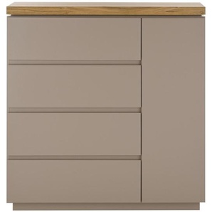 Xxxl Kommode Palamos, Grau, Natur, Holz, Holzwerkstoff, Akazie, massiv, 1 Fächer, 4 Schubladen, 100x104x40 cm, Typenauswahl, Beimöbel erhältlich,