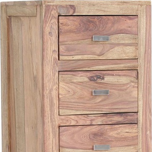 Kommode GUTMANN FACTORY Inka Sideboards Gr. B/H/T: 46 cm x 120 cm x 40 cm, 5, beige (natur) Kommode aus massivem Sheesham Holz, Breite 46 cm