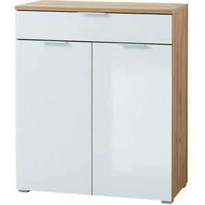 Kommode GW-Telde, weiß/Eiche Nachbildung, 89 cm, inkl. Softclose Funktion