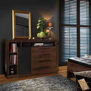 Kommode Hagen 161 x 107 x 43cm Schwarz/Braun