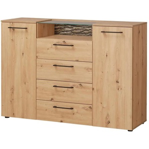 Kommode - holzfarben - Materialmix - 140 cm - 99 cm - cm 43,0 | Möbel Kraft