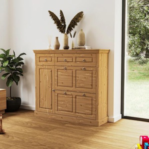 Kommode HOME AFFAIRE Basilico Sideboards Gr. B/H/T: 130 cm x 108,5 cm x 38 cm, 2, beige (natur) Kommode Aus massiver Kiefer