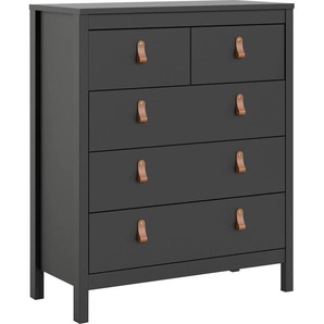Kommode HOME AFFAIRE Madrid Sideboards Gr. B/H/T: 82,1 cm x 98,9 cm x 38,4 cm, 5, schwarz (schwarz matt) Schubladenkommode Schubladenkommoden Sideboards pflegeleichte Folienbeschichtung, mit vielen Stauraummöglichkeiten