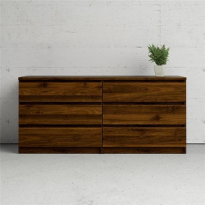 Kommode HOME AFFAIRE Naia Sideboards Gr. B/H/T: 153,8 cm x 70,1 cm x 50 cm, 6, braun (walnuss) Kommode Elegante und moderne mit 6 geräumige Schubladen
