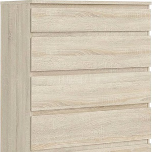 Kommode HOME AFFAIRE Nova Sideboards Gr. B/H/T: 76,8 cm x 106,6 cm x 40,0 cm, 5, braun (eiche struktur) Schubladenkommode Schubladenkommoden Folienbeschichtung, in verschiedenen Farbvarianten, 5 Schubladen