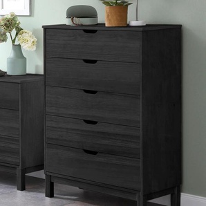 Kommode HOME AFFAIRE Post Sideboards Gr. B/H/T: 76 cm x 113 cm x 39 cm, 5, schwarz Schubladenkommode Schubladenkommoden Sideboards massives Kiefernholz, mit vielen Stauraummöglichkeiten, Breite 76 cm