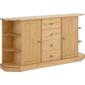 Kommode HOME AFFAIRE Sideboards Gr. B/H/T: 162 cm x 85 cm x 38 cm, beige (natur geölt) Kommode Breite 162 cm