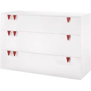 Kommode hülsta now minimo V Schneeweiß MDF 135x93x53 cm (BxHxT) 3 Schubladen