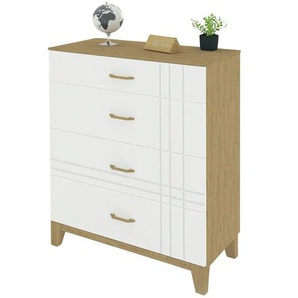 Kommode Hygge Oak - holzfarben - Materialmix - 90 cm - 112,6 cm - cm 45,0 | Möbel Kraft