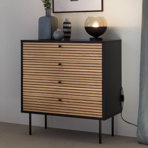 Kommode I 80 x 85 x 40cm Schwarz/Braun