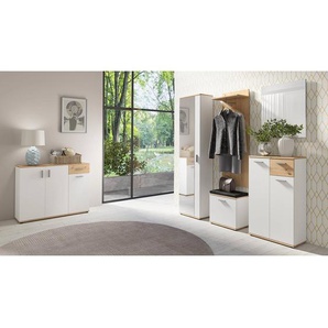 Kommode II 110 x 84 x 36cm Braun/Weiß/Eiche Dekor