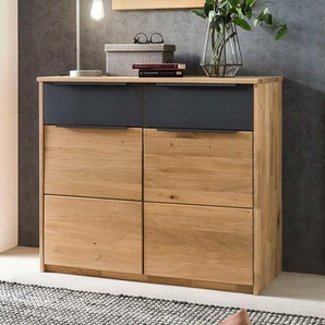 Kommode in Eiche Bianco und Anthrazit modern