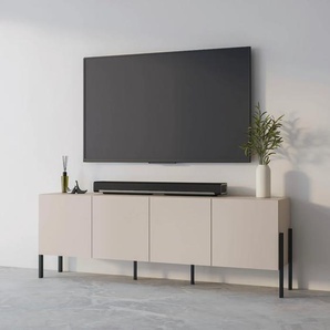 Kommode INOSIGN Jukon,Breite 200 cm, moderne grifflose Kommode,4 Türen, beige (kaschmir), B:200cm H:70cm T:40cm, Sideboards, Sideboard, Anrichte viel Stauraum, push-to-open-Funktion, Topseller