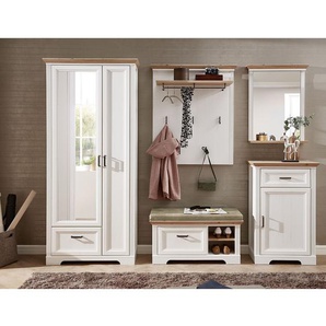 Kommode II 65 x 102 x 41cm Weiß/Pinie Weiß Dekor