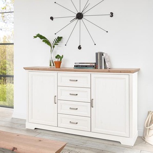 Sideboard 165 cm 88cm Weiß/Pinie Weiß Dekor