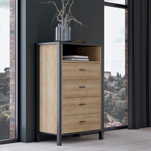 Kommode Kasala III 70 x 111 x 40cm Schwarz/Braun